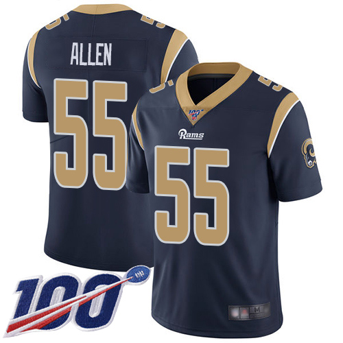 Los Angeles Rams Limited Navy Blue Men Brian Allen Home Jersey NFL Football #55 100th Season Vapor Untouchable->los angeles rams->NFL Jersey